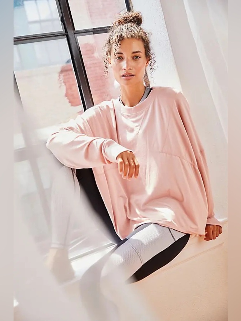 Free People Movement Runner Up Longsleeve Pink Size Medium